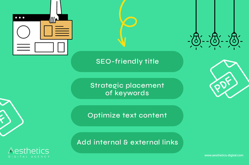 A table showing how to format pdfs for SEO